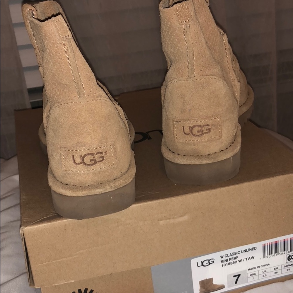 UGG classic unlined mini perforated boots